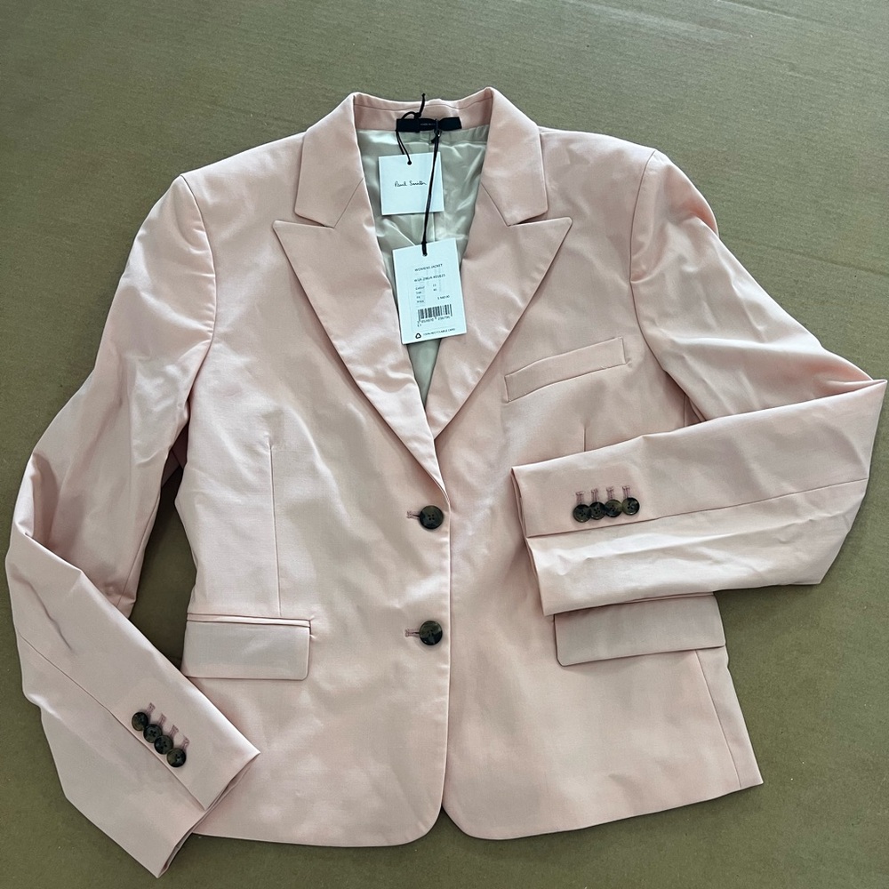 Women pink slim fit blazer